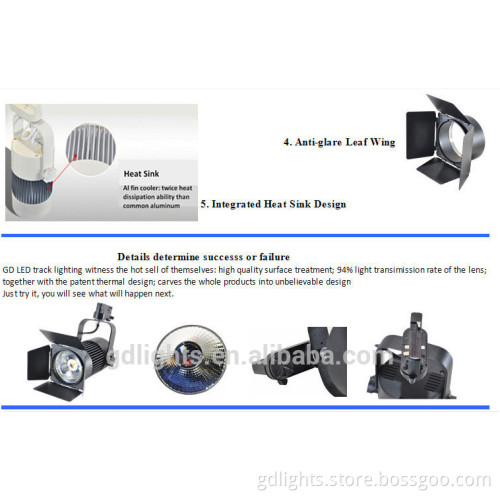 15-45W 2 pin/3 pin/4 pin led rail spot light